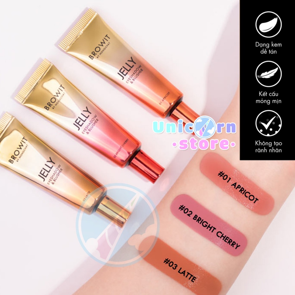 Kem Má Hồng Và Phấn Mắt Browit By NongChat Jelly Eyeshadow & Blusher 10g