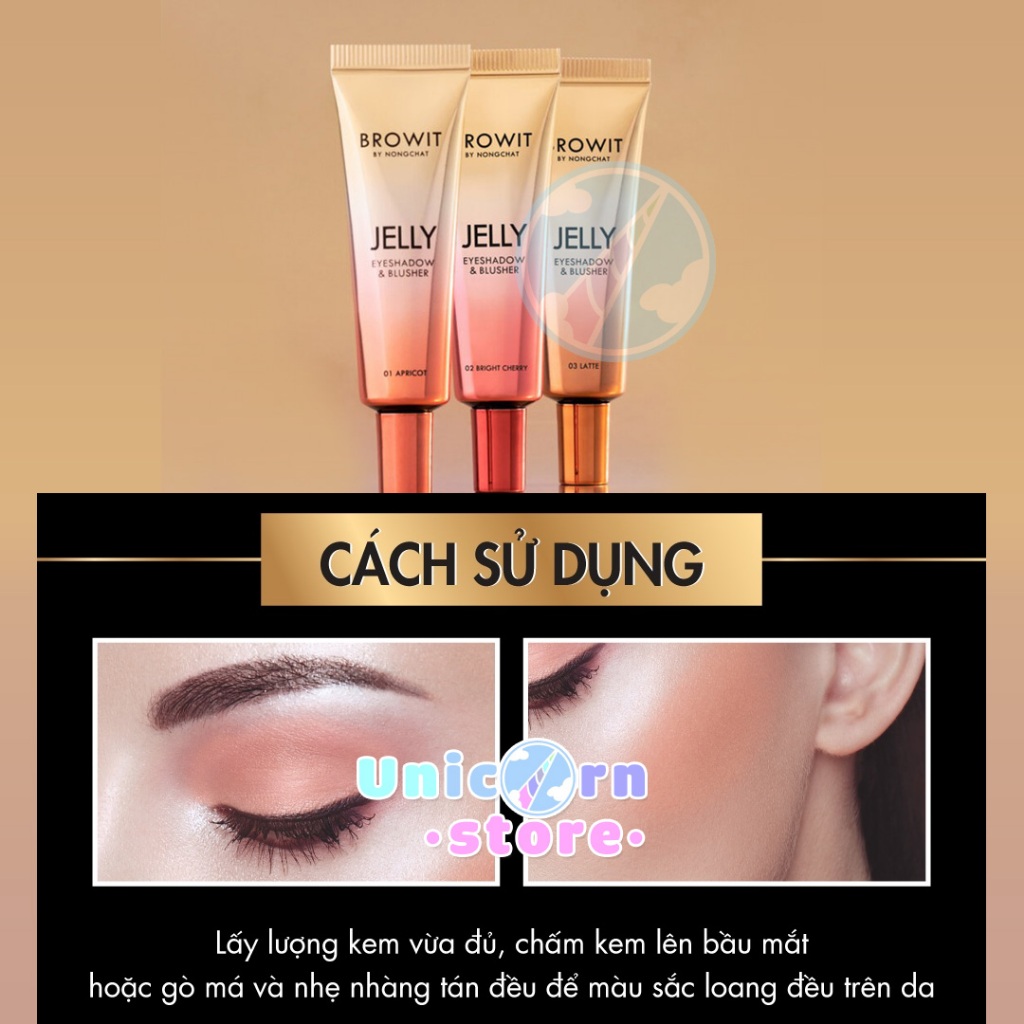 Kem Má Hồng Và Phấn Mắt Browit By NongChat Jelly Eyeshadow & Blusher 10g