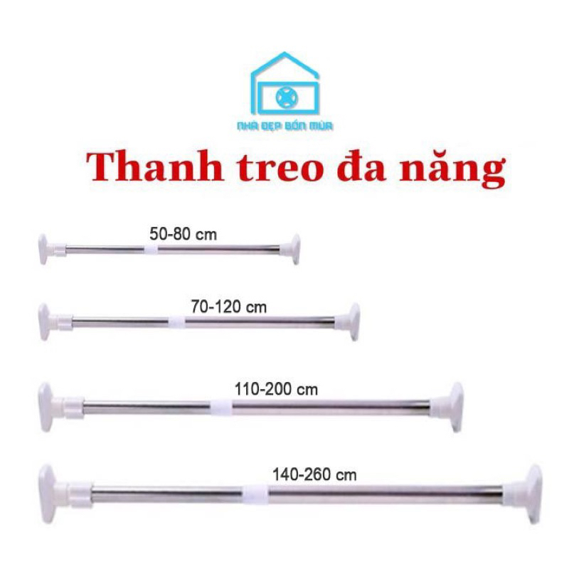 Thanh treo rèm đa năng, treo rèm cửa, treo quần áo, làm sào phơi đồ ban ...