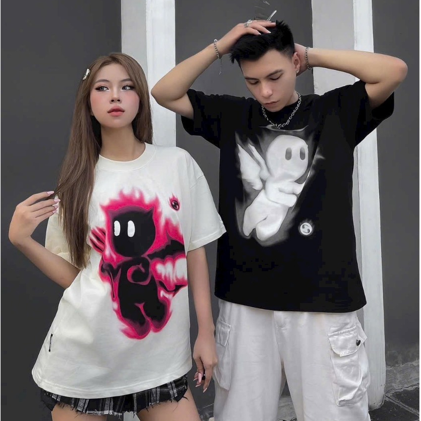 [VẢI 250GSM] Áo Thun Hiphop Devil And Angel Unim Fashion Form Unisex Phong Cách Streetwear Y2K AP221
