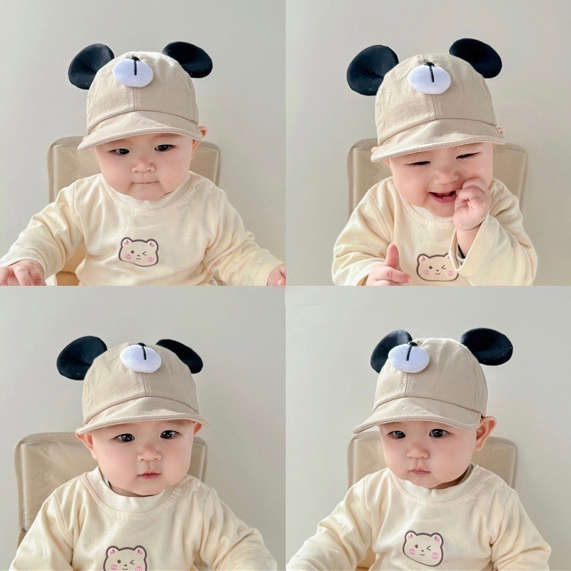 Mũ lưỡi trai đính tai micky cute phong cách Hàn Quốc cho bé trai và bé gái 0-2 tuổi mesocshop