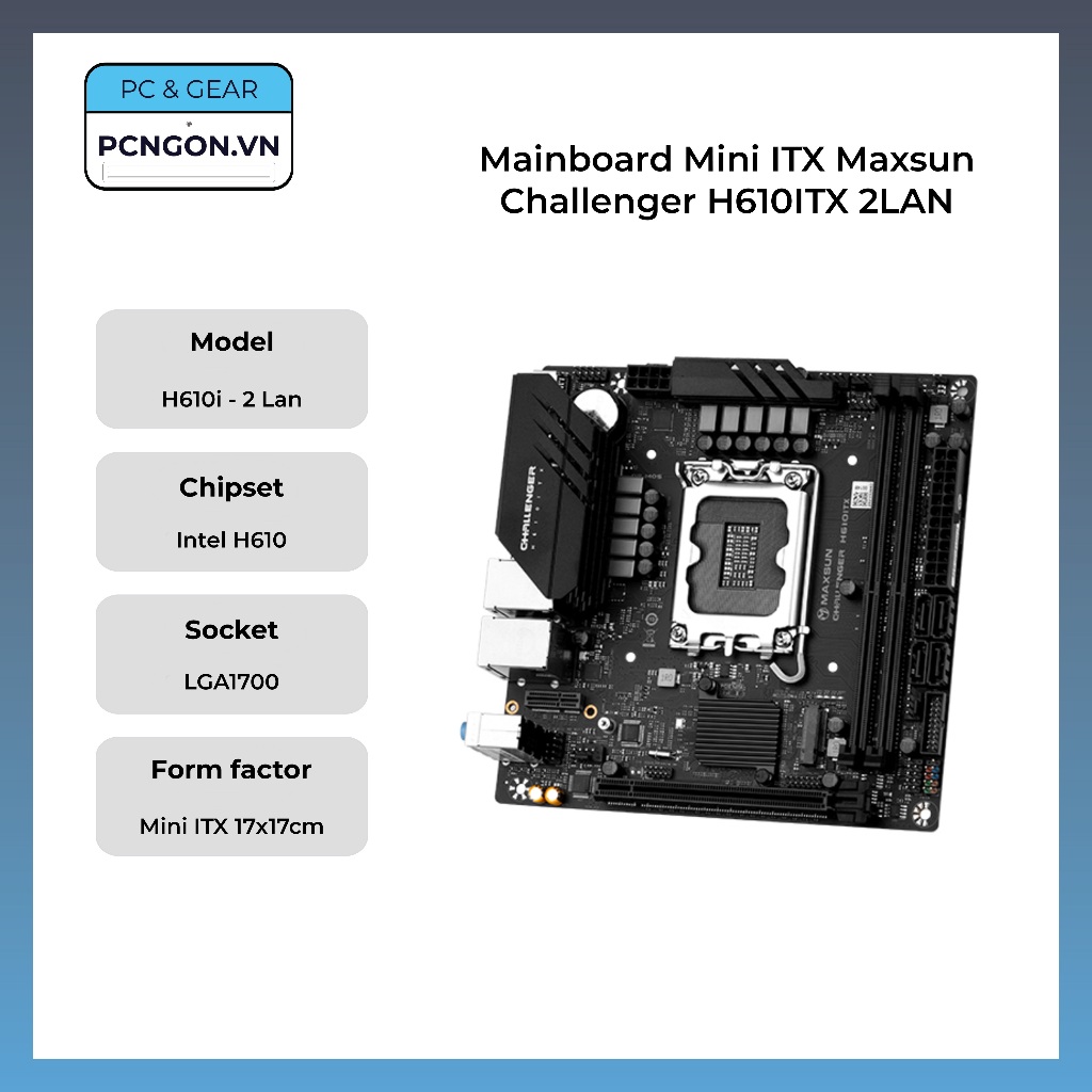 [PCNGON] Mainboard Mini ITX Maxsun Challenger H610ITX 2LAN | Shopee ...