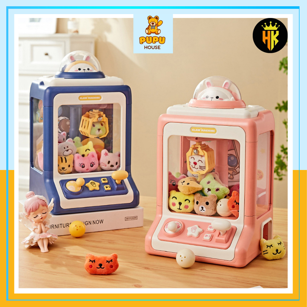 Máy Gắp Thú Bông Mini Cho Bé Nhiều Kích Thước Máy Gắp Thú Dễ Thương Nhiều Gấu Bông Có Nhạc Có Đèn Cho Bé- PUPU HOUSE