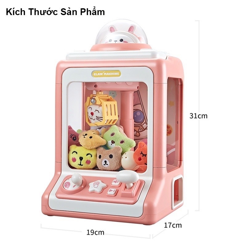 Máy Gắp Thú Bông Mini Cho Bé Nhiều Kích Thước Máy Gắp Thú Dễ Thương Nhiều Gấu Bông Có Nhạc Có Đèn Cho Bé- PUPU HOUSE
