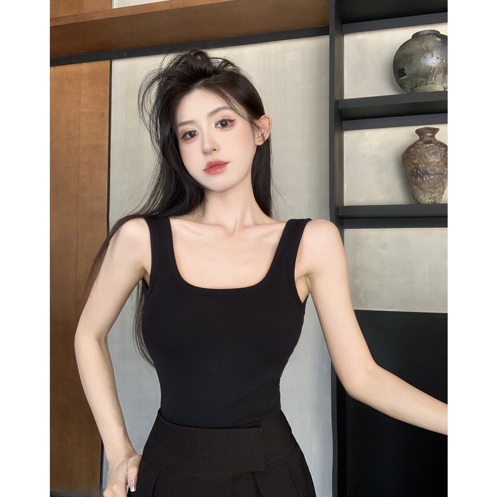 (CÓ SIZE) Áo Ba Lỗ Croptop RANSHI SẴN MÚT NGỰC Thiết Kế Hở Lưng Sexy Chất Thun Tăm Lạnh - RA220