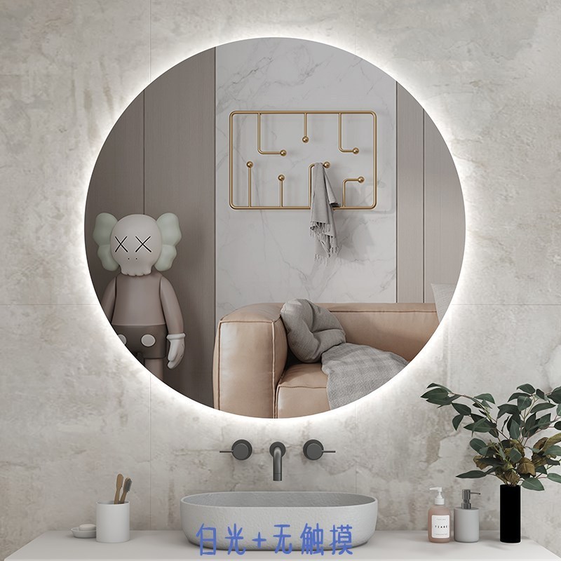Gương Tròn Led Cảm Ứng TDECOR Treo Tường Phòng Tắm, Decor Bàn Trang Điểm Cao Cấp