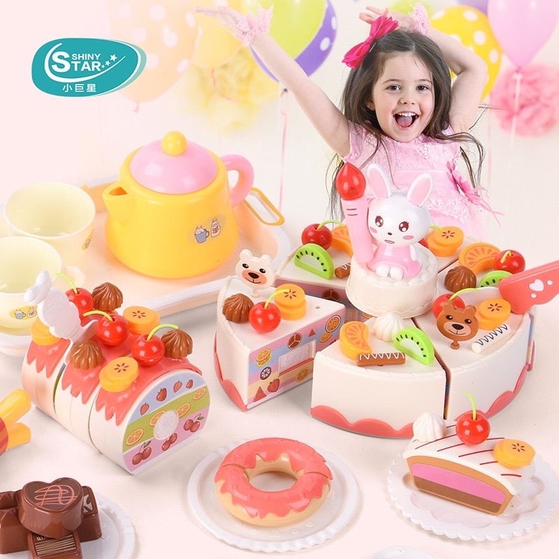 Đồ Chơi Bánh Sinh Nhật Cắt Bánh Sinh Nhật Loại Lớn 85 Chi Tiết Kèm Nhạc Đèn Cho Bé - PUPU HOUSE