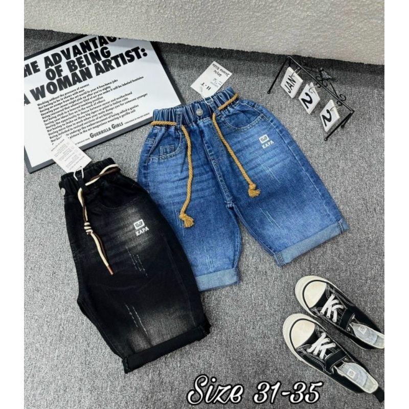Quần short jean Nam màu xanh và đen size từ 26-50kg