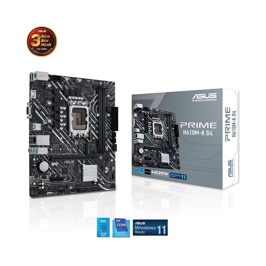 Mainboard ASUS Prime H610M-K D4 - Socket LGA1700, Hỗ Trợ CPU Intel Gen 12 13 14 DDR4 | BigBuy360 - bigbuy360.vn
