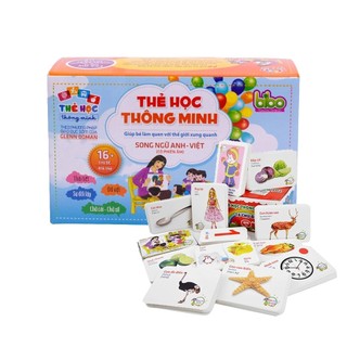 Bộ thẻ học thông minh 16 chủ đề 416 thẻ song ngữ Anh Việt cho bé