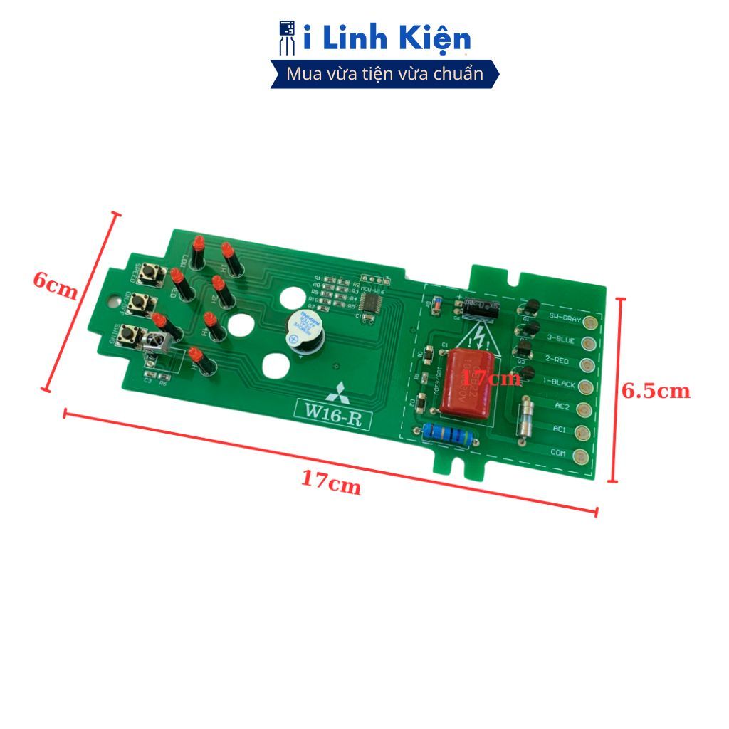 Mạch quạt mitsubishi W16R treo tường điều khiển từ xa chính hãng ilinhkien