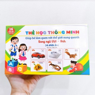 Bộ thẻ học thông minh 16 chủ đề 416 thẻ song ngữ Anh Việt cho bé