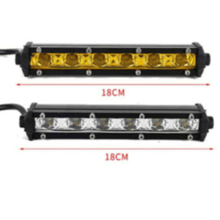 Đèn led thanh trợ sáng Runlai, Đèn pha led Bar 6 bóng dài 18cm dành cho ô tô ánh sáng trắng - vàng.