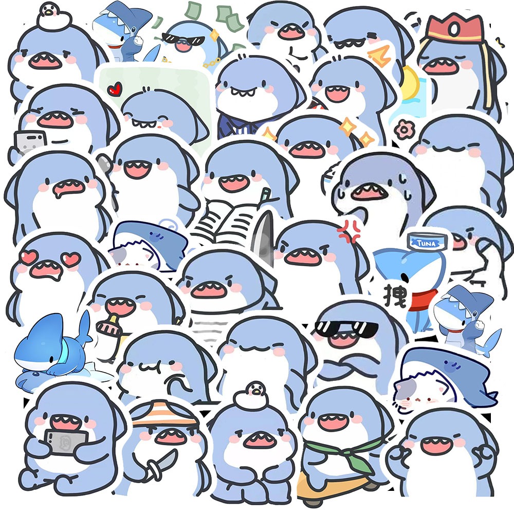 Set 50 Sticker Hình CÁ MẬP NHỎ CUTE – Decal Trang Trí Xe - Điện Thoại ...