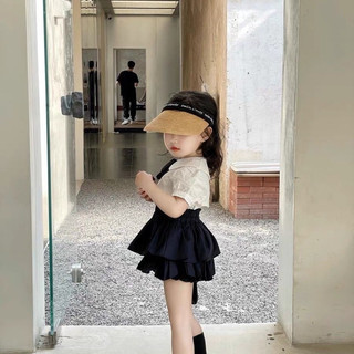 Váy bé gái,Sét sơ mi trắng chân váy đen xoè kèm nơ cho bé 10-30kg
