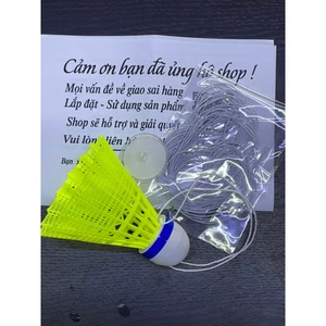 Quả Cầu Lông Nhựa + 2 Dây Thun + Móc - Để Tập Phản Xạ - Trái cầu bay ngược - Tập Cầu trong nhà
