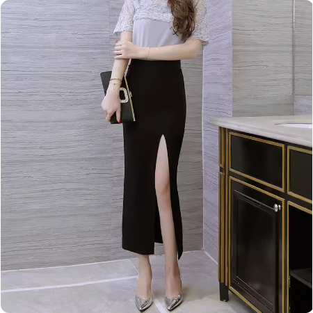 Chân váy Bút Chì Sẻ Đùi Tôn Dáng 80cm_shopngoctrang19_Chuyên Thời Trang Công Sở_CV74NT