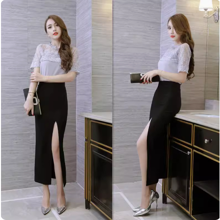 Chân váy Bút Chì Sẻ Đùi Tôn Dáng 80cm_shopngoctrang19_Chuyên Thời Trang Công Sở_CV74NT