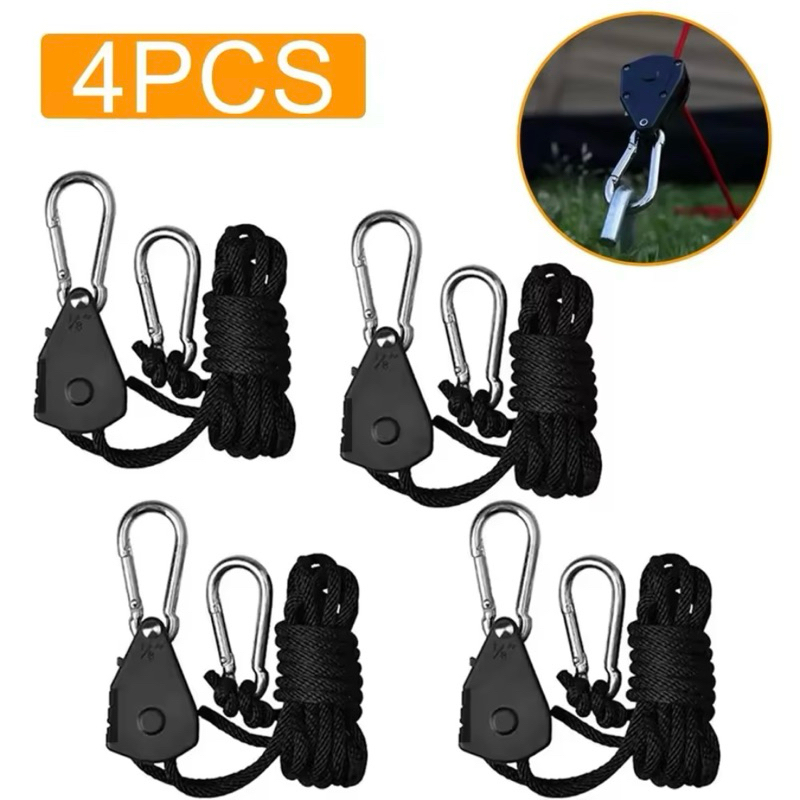 Bộ 4 Dây Khóa Ròng Rọc Đa Năng ,Bộ 4 Dây Kích Thước 2m, Dây Buộc Lều ...