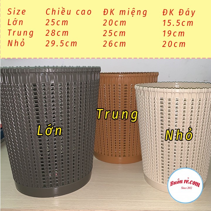 Sọt đựng rác trong nhà bằng nhựa Việt Nhật cao cấp - rổ nhựa đan mây ...