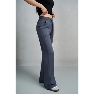 THEKIM Quần dài nỉ cotton cạp cao ống loe , phối đường line chìm nâng V3 thon gọn chân B249