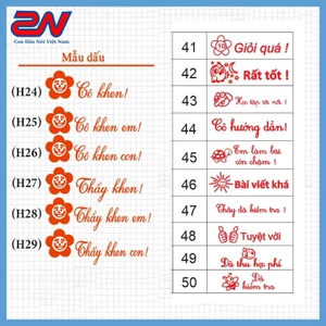 Con dấu nhận xét dành cho giáo viên tiểu học