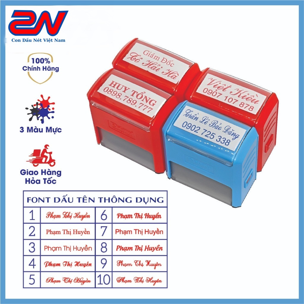 Con Dấu Tên Kèm Chức Danh, Làm Con Dấu Theo Yêu Cầu 2 Dòng Chữ Kích Thước 14x38mm T214
