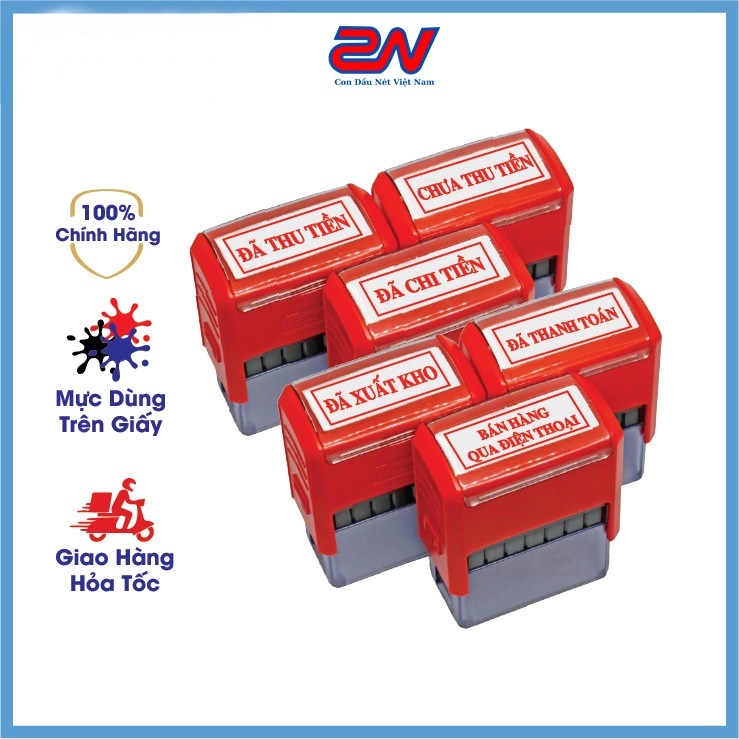 Con Dấu Đã Thanh Toán, Chưa Thanh Toán Có Mực Sẵn Màu Đỏ Kích Thước 14x38mm T214