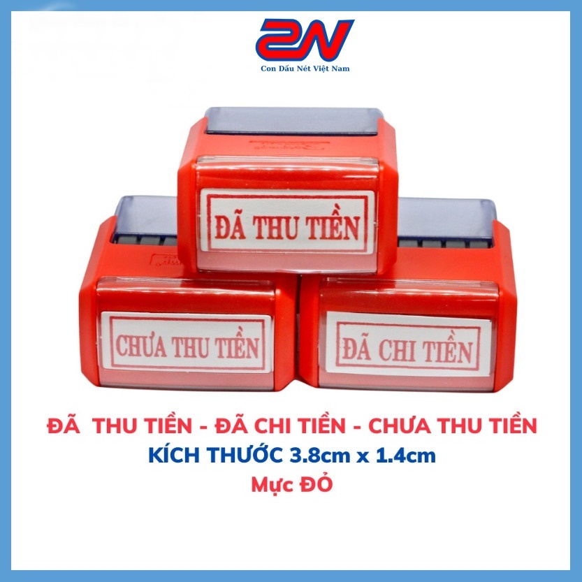 Con Dấu Đã Thanh Toán, Chưa Thanh Toán Có Mực Sẵn Màu Đỏ Kích Thước 14x38mm T214