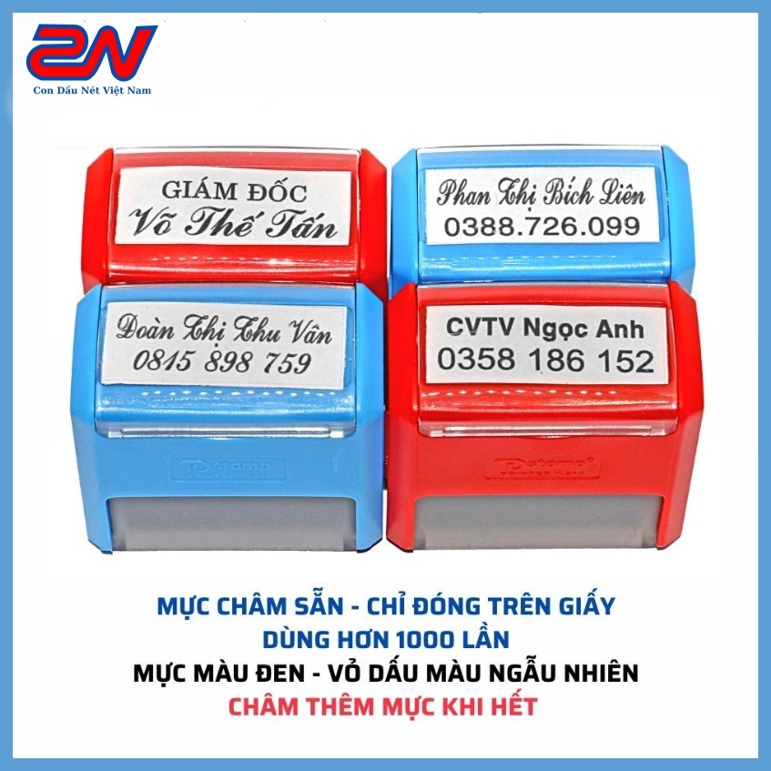 Con Dấu Tên Kèm Chức Danh, Làm Con Dấu Theo Yêu Cầu 2 Dòng Chữ Kích Thước 14x38mm T214