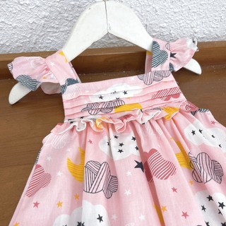 Váy bé gái hai dây (9-26kg) cánh tiên mây hồng dễ thương 1-7 tuổi (9-26kg) N0111