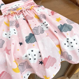 Váy bé gái hai dây (9-26kg) cánh tiên mây hồng dễ thương 1-7 tuổi (9-26kg) N0111