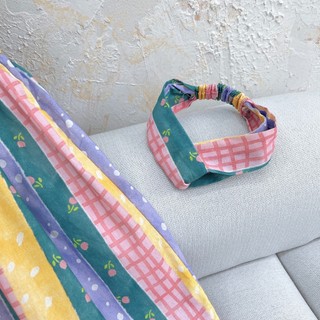 Váy bé gái hai dây (9-26kg) cầu vồng cực xinh kèm turban cho bé gái 1-7 tuổi (9-26kg) N0110 BUNNYKIDS
