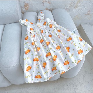 Váy bé gái hai dây cánh tiên nơ lưng cực xinh cho bé gái 1-7 tuổi (9-26kg) N0115