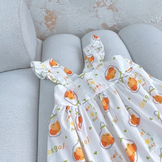 Váy bé gái hai dây cánh tiên nơ lưng cực xinh cho bé gái 1-7 tuổi (9-26kg) N0115