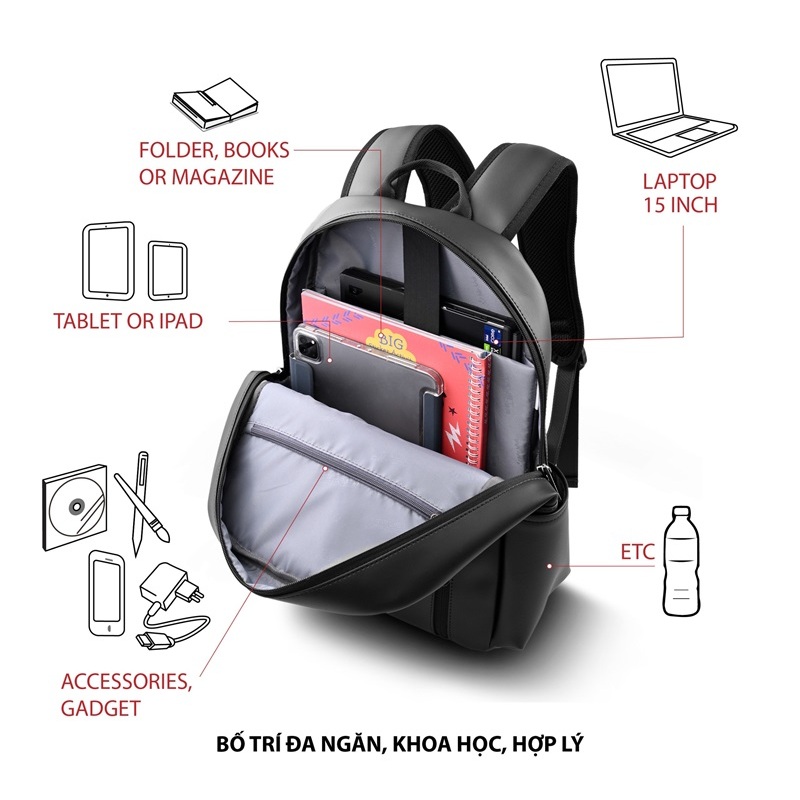 Ảnh Balo teen Mr Vui phù hợp học sinh sinh viên BLTEEN 978 (42 x 30 x 13 cm) 3