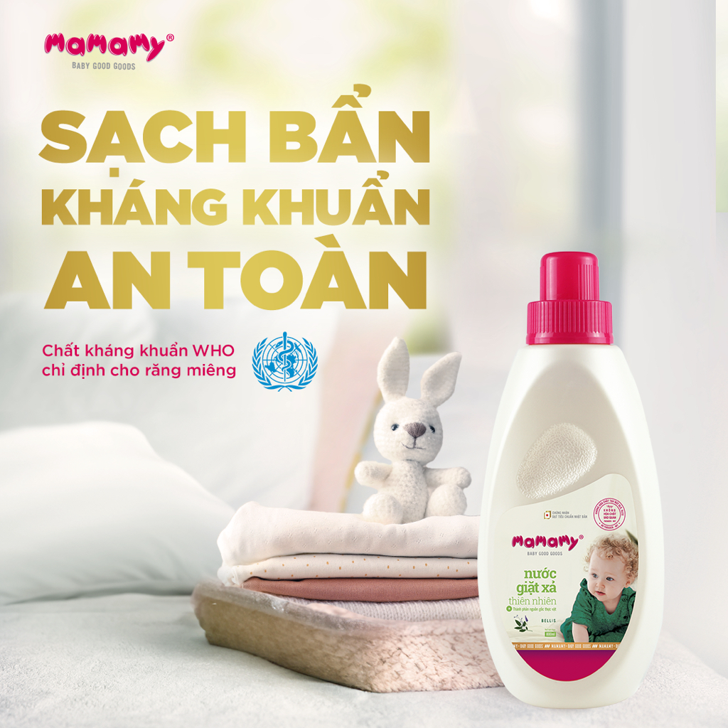 Ảnh Nước giặt xả cho bé, nguồn gốc tự nhiên Mamamy túi 800ml an toàn, tiện lợi túi có vòi phiên bản mới 3