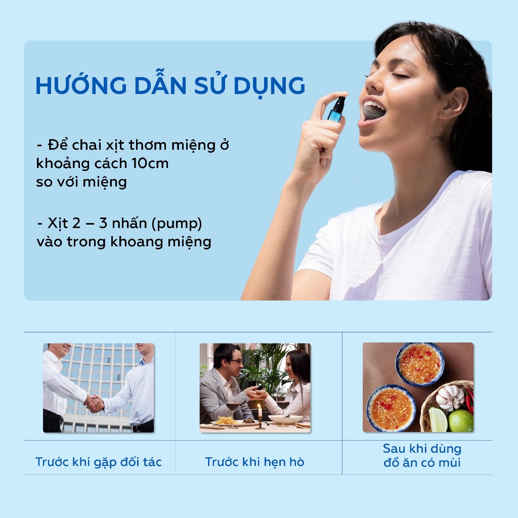 Ảnh Xịt thơm miệng mát lạnh UMIHA (10ml) ngừa sâu răng - Thơm miệng tức thì, sạch miệng và loại bỏ vi khuẩn gây mùi 3