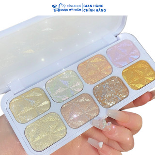 NYXKISS Hộp Phấn Nhũ Kim Tuyến Đánh Mắt Bắt Sáng 8 Màu Đa Chức Năng Tạo Hiệu Ứng Mắt Lung Linh