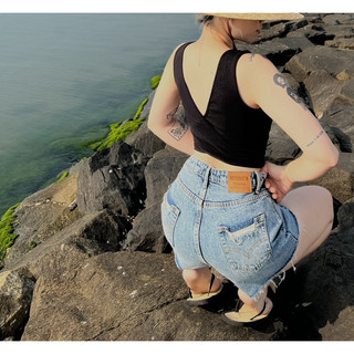 MIDDUA - SJ017 Short jean rách túi sau 5 màu