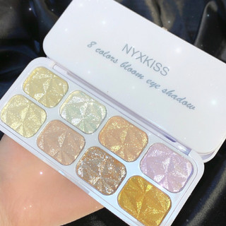 NYXKISS Hộp Phấn Nhũ Kim Tuyến Đánh Mắt Bắt Sáng 8 Màu Đa Chức Năng Tạo Hiệu Ứng Mắt Lung Linh