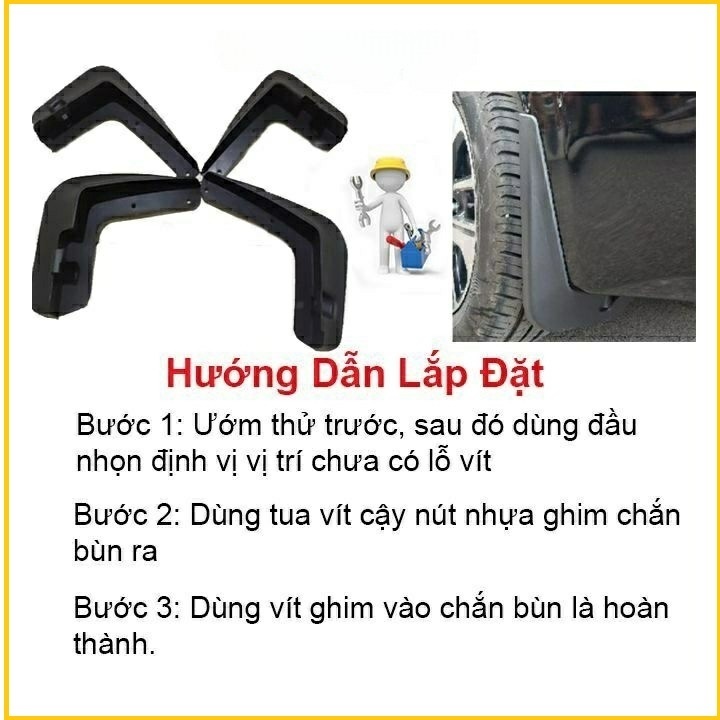 Bộ 4 chắn bùn xe Honda City đời 2015 - HIỆN NAY - nhựa dẻo ABS cao cấp, chuẩn khít form xe -1 BỘ 4 TẤM