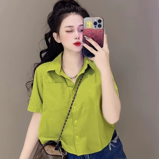 Áo sơ mi tay ngắn form rộng nhiều màu