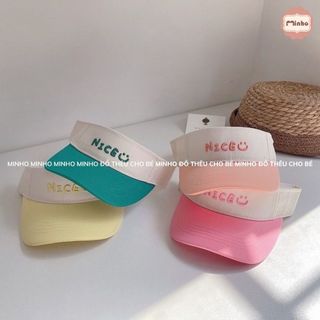 Mũ lưỡi trai hở chóp THÊU TÊN chống nắng, với nhiều màu sắc thời trang cho Bé từ 5- 8 tuổi