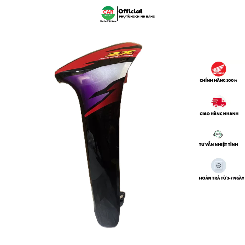 Cánh yếm bên trái - bửng yếm HONDA WAVE ZX màu Đỏ. (64770KTL780ZB