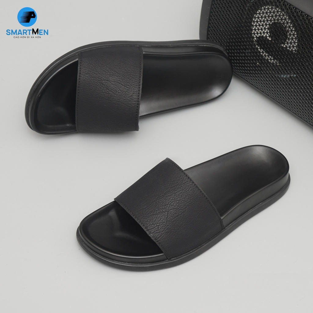 Ảnh Dép nam quai ngang Da cao cấp SMARTMEN DC-11 Đen 3