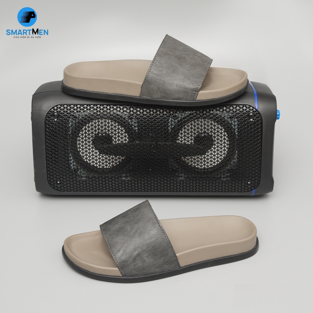 Ảnh Dép nam quai ngang Da cao cấp SMARTMEN DC-12 Xám 3