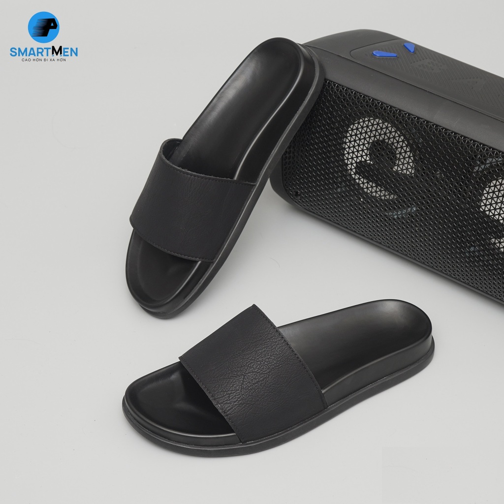 Ảnh Dép nam quai ngang Da cao cấp SMARTMEN DC-11 Đen 1