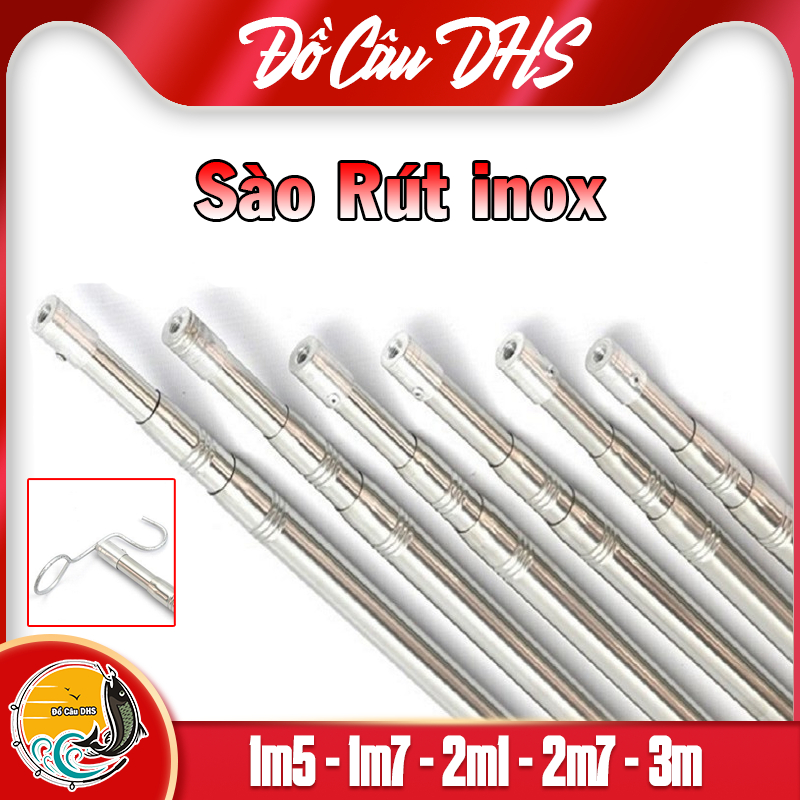 Sào Rút Inox Có Kèm Móc, Sào Phơi Đồ inox thanh lý cán vợt câu cá sào ...