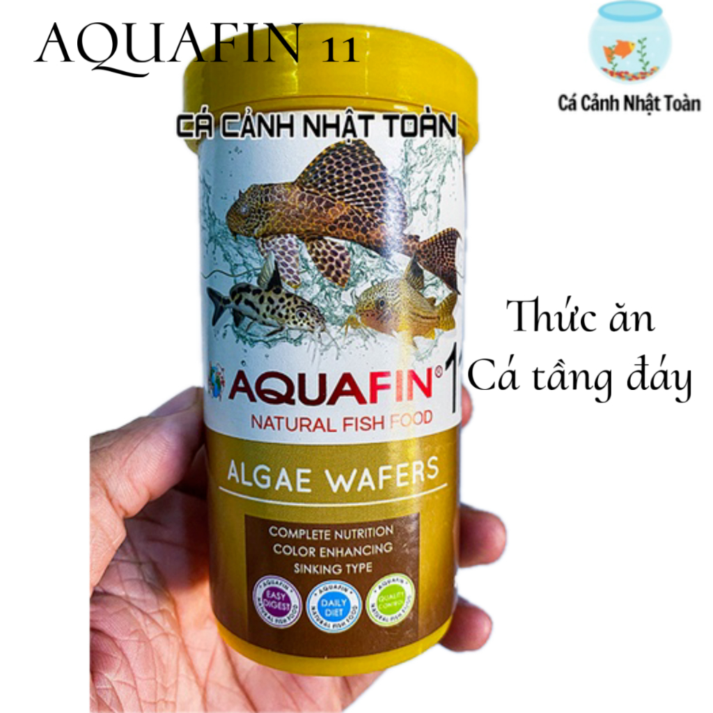 THỨC ĂN CHO CÁ TẦNG ĐÁY, LAU KÍNH AQUAFIN 11 ALGAE WAFERS 95G